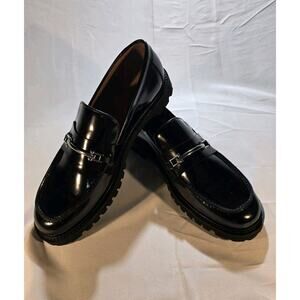 Thursday Penny Platform Black Loafers Patent Leather Shoes Lug Women Size 12